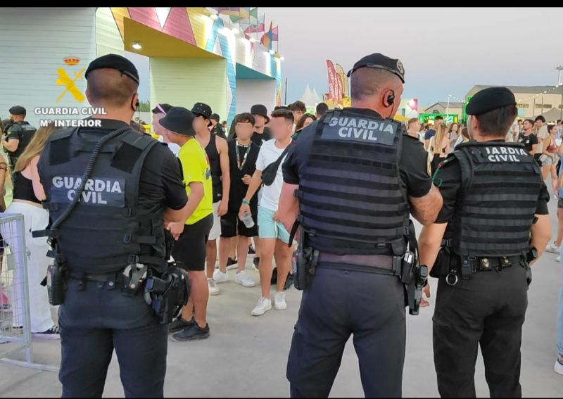 Balance de resultados del dispositivo de seguridad de la Guardia Civil en Arenal Sound&nbsp;2023
